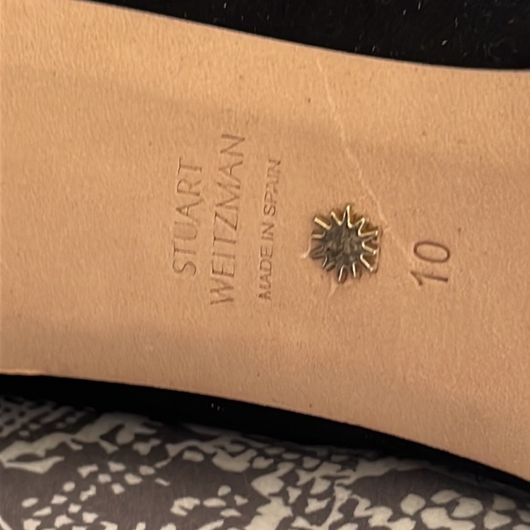 Black suede Stewart Weitzman semi platform 3-1/2 “ heels - Picture 5 of 10